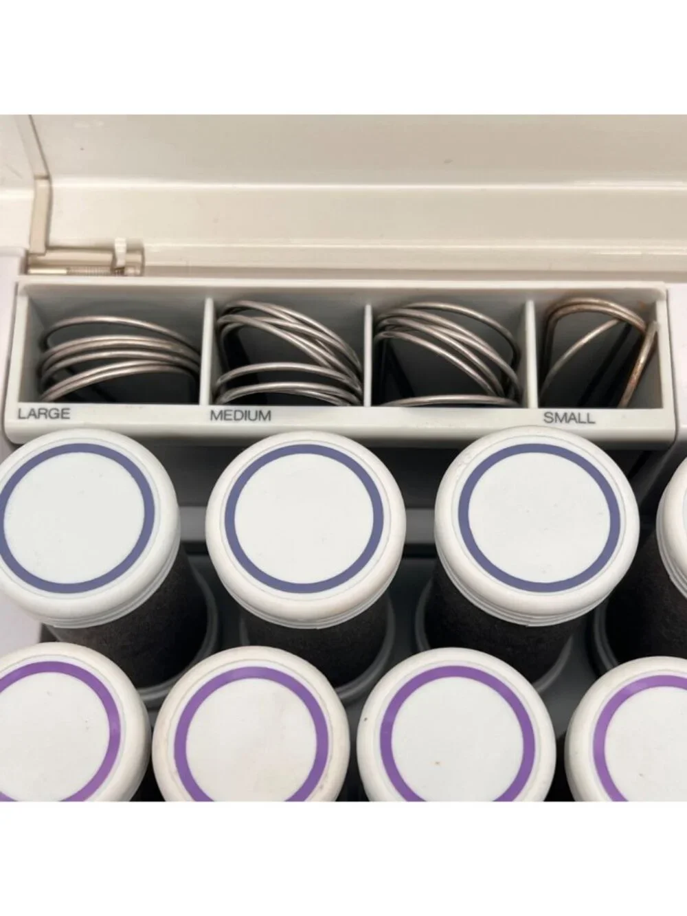 Norelco Satin 24 Hairsetter 24 Velvet Hair Rollers & Clips Compact Heated Set